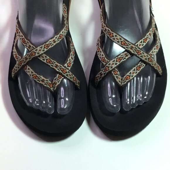 Teva Women's Flip Flops Olowahu Strappy Thongs Sandals S/N 6840 Beige Size 11 - Picture 5 of 9